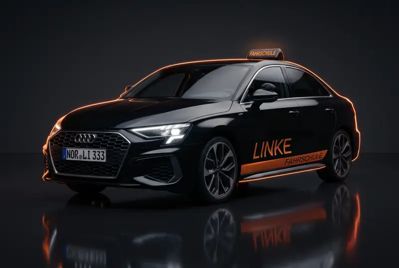 Schulungsfahrzeug A3 Limousine · LI 333 der Fahrschule Linke